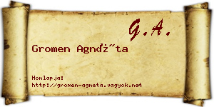 Gromen Agnéta névjegykártya